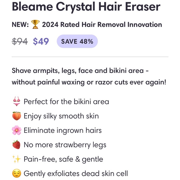 Bleaker crystal hair eraser - Picture 2 of 4